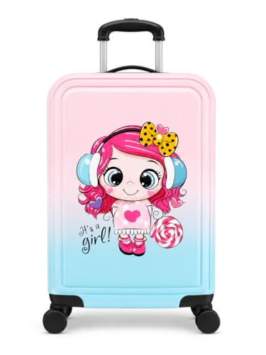 Image of Winnies 20 Inch Kids Suitcase with 8 Wheel Travel Trolley Bag (4 Day Trip)