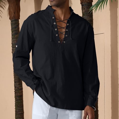 Image of CTU Men's Cotton Shirt Pirate Shirt Medieval Viking Renaissance Costume