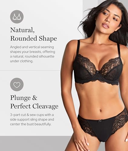 Image of Panache Ana Plunge Bra - Underwire Full-Bust Bra with Stretch Lace & Lift