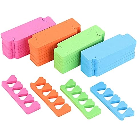 48pcs Sponge Toe Separators Pedicure Set for Nail Polish- Premium Nail Art Painting and Polishing Tool Kit, 4 Funy Color Cover