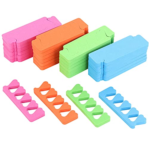 48pcs sponge toe separators pedicure set for nail polish- premium nail art painting and polishing tool kit 4 funy color