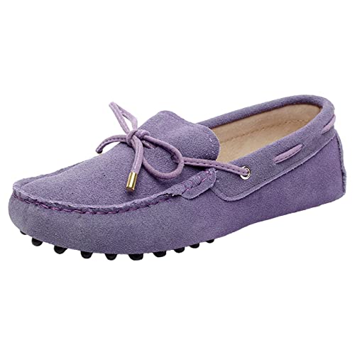 Image of ANUFER Women's Classic Suede Penny Loafers Comfort Handmade Slipper Moccasins