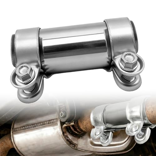 Auspuffschelle Edelstahl 45mm Universal Rohrverbinder mit Doppelschelle für Auto Auspuffrohr
