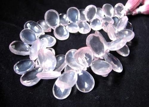 Quartz rose facetté poire LKBEADS pour création bijoux unique