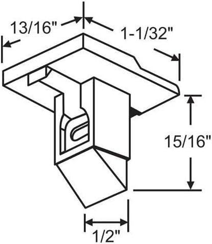 Brixwell Top Sash Guide, Nylon Construction with White Finish, 13/16" Width, 1-1/32" Depth, 15/16" Height, Compatible with Double-Hung Windows, Window Sash Frames and Replacement Parts, Pack of 12