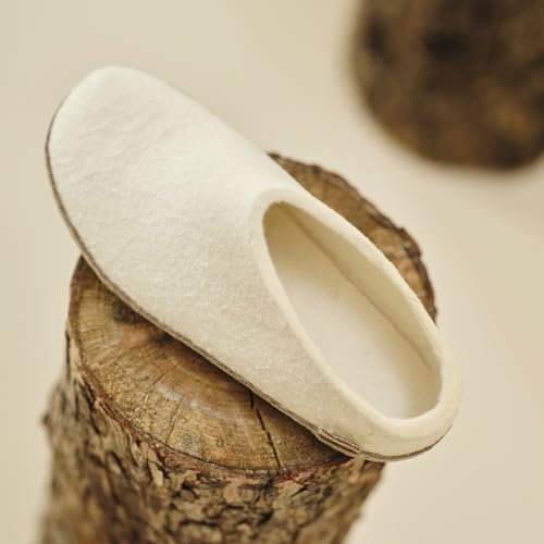 Image of Glerups 100% quality wool mix Slipper with leather sole - Unisex Slip-on