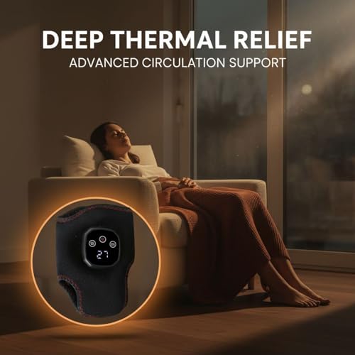 Masajeador para tobillos con calor y vibración, 4 niveles de calor y 3 modos de masaje, masajeador portátil para pies con calentamiento, recargable por USB-C para alivio del dolor, tamaño 15 x 12 x 3 cm miniatura 4
