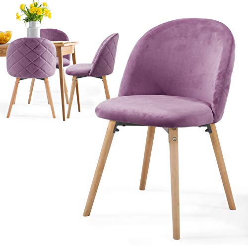 Miadomodo® Chaise de Salle à Manger en Velours - Lot de 2, 4, 6, 8, Pieds en Bois Hêtre, Style Moderne, Couleurs au Choix - Chaise Scandinave pour Salon, Chambre, Cuisine, Bureau