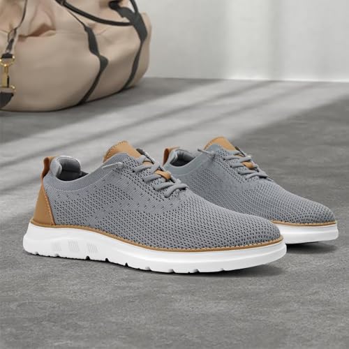 Image of Men's Mesh Sneakers Oxfords Lace-Up Lightweight Casual Walking Shoes Driving Shoes