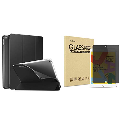 ProCase iPad 10.2 7th Generation 2019 Slim Flexible Soft TPU Case Bundle with iPad 10.2 7th Gen 2019 Privacy Screen Protector