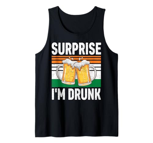 Surprise I'm Drunk Camiseta Funny Saint Patricks Day Gift Camiseta sin Mangas