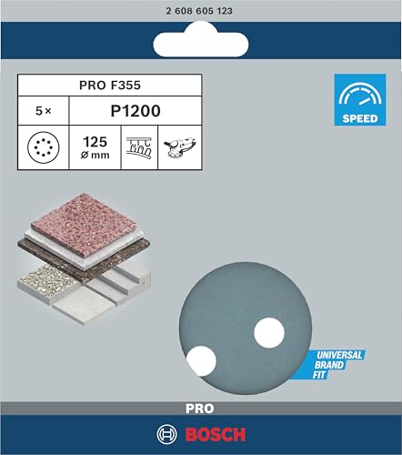 Bosch Disques abrasifs 125 mm 1200 Pack de 5 - vue 3