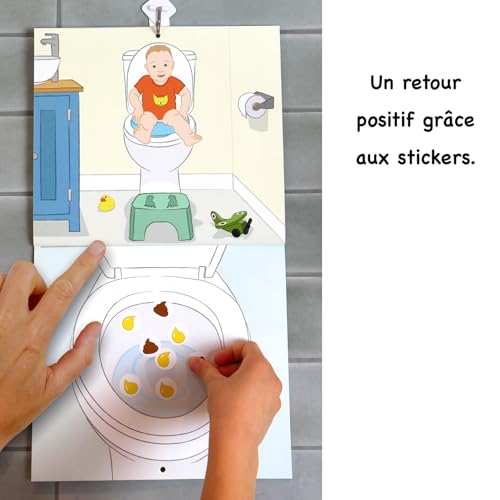 Je m’amuse au pot : Le livret à stickers éducatif pour l'apprentissage de la propreté. Tableau de récompense Enfant avec autocollants “pipi” et “caca”. – vue 5