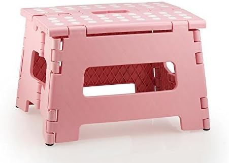 StepSafe? Non Slip Folding Step Stool For Kids and Adults with Handle- 9 in Height, Holds up to 300 Lb! (pink) by StepSafe