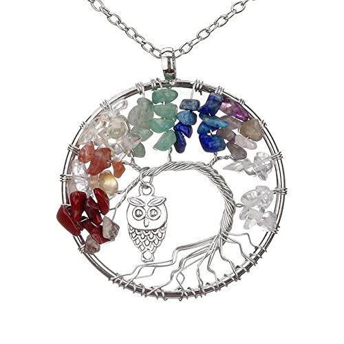 Pendentif arbre de vie en pierre naturelle multicolore, le cadeau idéal pour femme