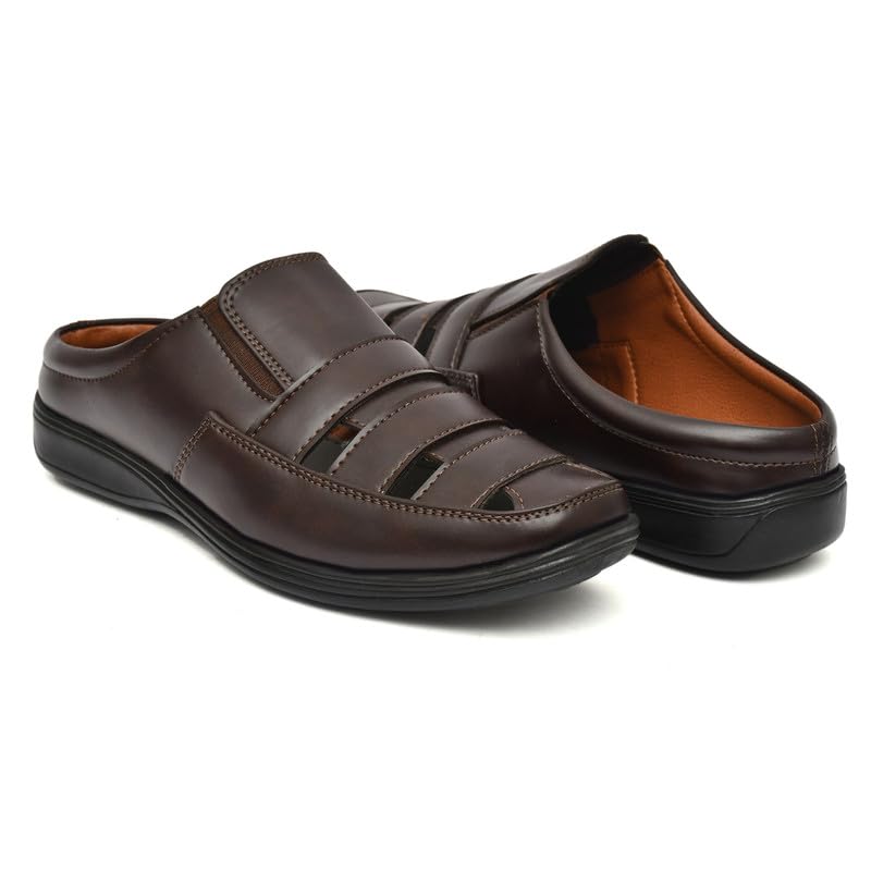 Image of Restroad Men's Synthetic Leather Sandals | Casual Open Toe Footwear for Men