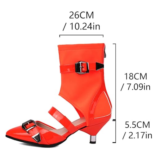 DINTAHA Goth Shoes Low Kitten Heels for Women Low Heel Pointed Toe Pumps Gothic Boots2