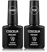 COSCELIA Base et Top Coat Vernis Gel Nail Polish Set Kit 2x10ML Vernis Semi Permanent Base et Top...