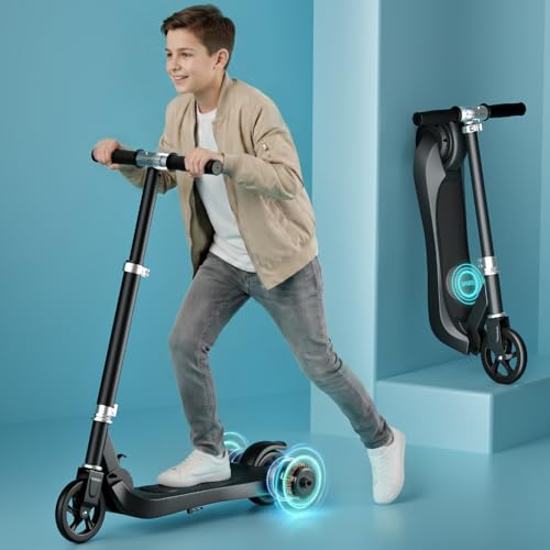 Image of Lifelong Kids Electric Scooter for 6-12 Years Age | with Rechargeable Battery, Adjustable Handle Height & Foldable Design | Safe Kids Scooter with Anti-Slip Deck (Black)