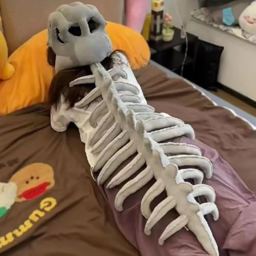 Image of Dinosaur Skeleton Plush,Realistic 3D Skeleton Design Dinosaur Skull,Halloween