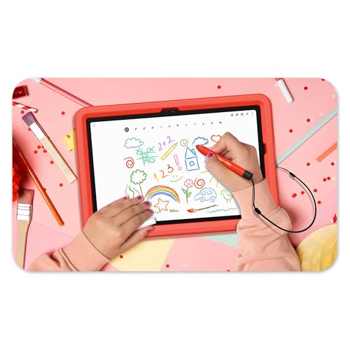 Image of Samsung Galaxy Tab A9+ Kids Edition 11 inch 64GB WiFi Android Tablet, Long Battery Life, Expandable Storage, Slim & Lightweight, Kid-Friendly Durable Puffy Cover, US Version, Red