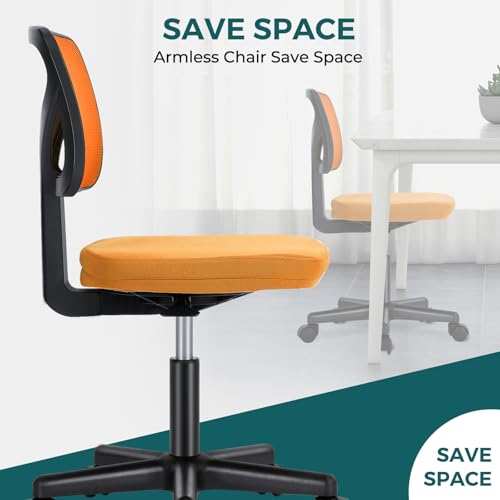 Image of DUMOS Armless Desk Chairs, Small Home Office Mesh Chairs
