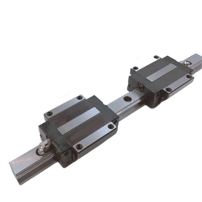 2 HGR20 HGH20 Square Linear Guides of Any Length + 4 HGW20CC Slider Bracket Flanges(100mm)