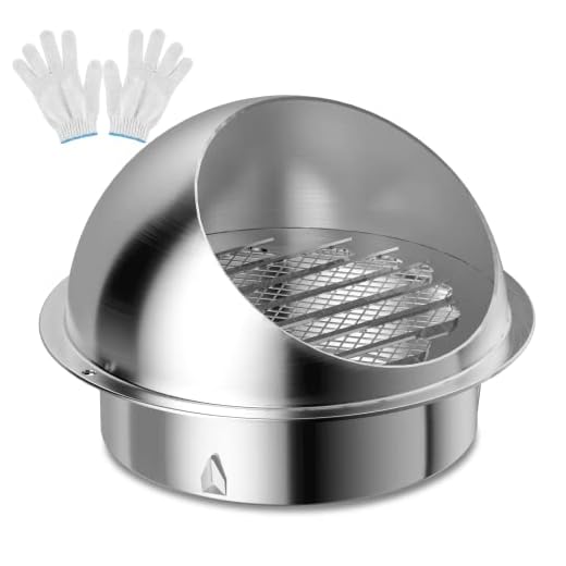Hon&Guan Stainless Steel Round Bull Nosed External Extractor Wall Vent Outlet 6 Inch