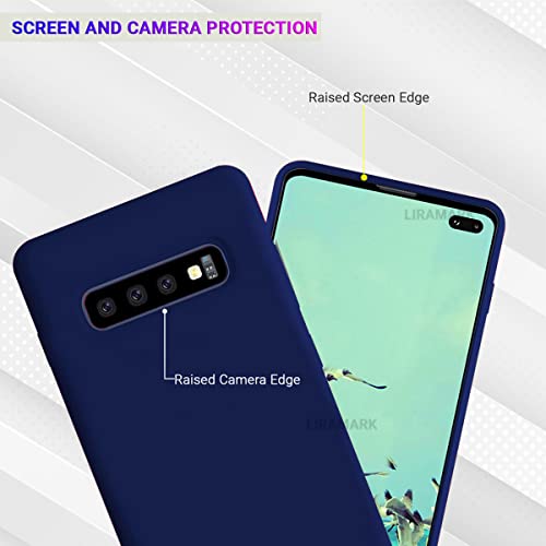 Image of LIRAMARK Liquid Silicone Soft Back Cover Case for Samsung Galaxy S10 Plus / S10+ (Blue)