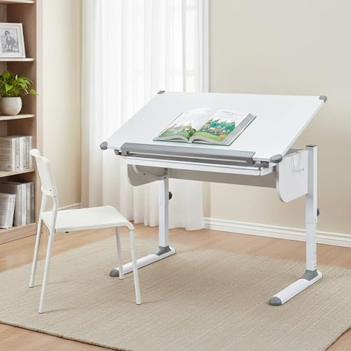 Dmora Escritorio Unna 110 x 55 x 68 cm (al.) cm blanco y blanco. Material de la parte superior de metal. Color de la estructura blanca. Color del estante blanco
