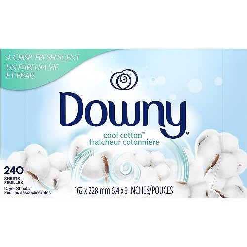 Downy Dryer Sheets Laundry Fabric Softener, Cool Cotton, 240 Count, Packaging may vary