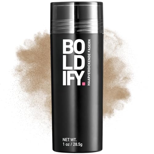 BOLDIFY Streuhaar für Dünner Werdendes Haar (Mittelblond), Unsichtbar, Natürlich, Große Flasche, 28g, Kaschiert Haarausfall in 15 Sek, Haarverdichtung, Haarpuder für Feines Haar, Frauen/Männer