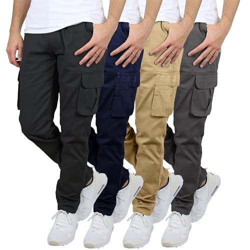 3-Pack Men's Flex-Stretch Cotton Cargo Pants, 31-Inch Inseam - Comfortable and Durable4