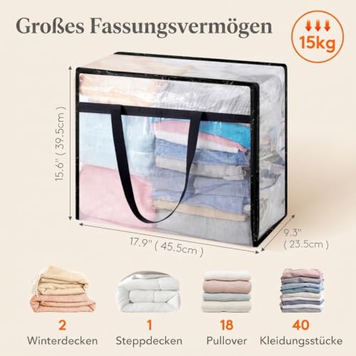 Lifewit 8er-Pack Klare Kleideraufbewahrungstaschen, 40L Aufbewahrungstasche – Ansicht 2