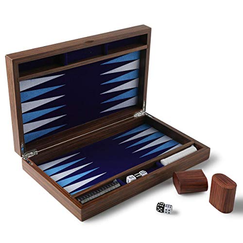 HOLYKING Backgammon Set with Travel Carrying Case for Kids and Adults- 19\" x 15\" Wooden Classic Board Game Case