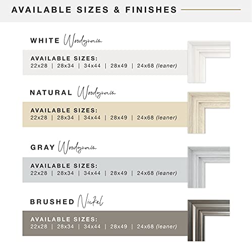 Image of MCS Ezra 34.66x44.66 Large Wall Mirror, Gray Woodgrain & Beveled Mirror, Vertical & Horizontal Wall Hanging Mirror for Bathroom, Bedroom & Livingroom
