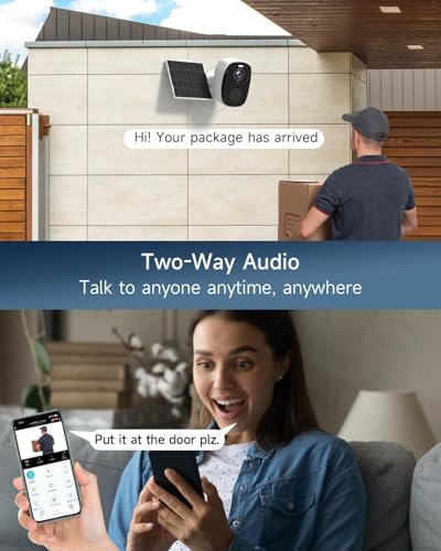Image of ELECCTV 2.4&5ghz WiFi Solar Security Cameras Wireless Outdoor,2K QHD Home Security System, 4 Cameras Kit with 130 Ultra-Wide View, 2-Way Talk, IP65,Color Night Vision, Spotlight & Siren (4, White)