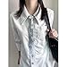 WMRTHEC Ladies' Fashion Y2K Star Uniform Tie Non Knotting Tie Accessories Casual School Ball (white,One Size)