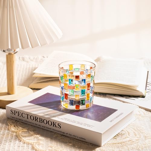 Toptime Tea Light Holder with Stained Glass & Woven Pattern - Image 3