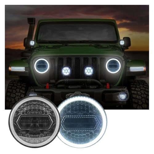 Phare Avant LED 7 Pouces LENTLY Double Couleur DRL Clignotant Intégré Hummer H2 H1