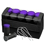 Compact Ceramic Hot Hair Rollers - 1.25'' Travel Size Set with Anti-Static Technology, Ionic Infusion, in Sleek Black - 10 Piece Kit (Pack of 1)