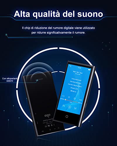 Aigo Lettore MP3 40GB Bluetooth 5.0 Schermo