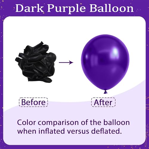 Image of Purple and Gold Balloons,60pcs12inch Dark Purple and Metallic Gold balloon for Graduation Wedding Birthday Party Decorations