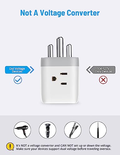 South Africa Power Adapter, Trond Type M Travel Plug Adapter With 2 Usb Ports 3 Ac Outlets, Electrical Plug Adapter For Us To India Namibia Nepal South Africa Travel Essentials, Etl Listed #TOP3