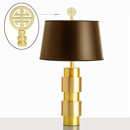 Image of GY & CK Lamp finials Oriental lampshade finial knob Happiness Symbol lamp shade Decoration Finial Top Lamp Parts, Set of 2 (Brass)