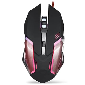 ENTWINO 6 Buttons Gaming Mouse Upto 3200 DPI with RGB Lights, for Gamers & Developers, Grenade.