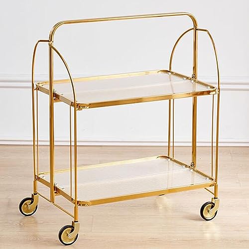 Carrello da bar pieghevole con ruote e maniglia carrello da portata per uso domestico per caffè, tè e bevande rotolanti carrello per bevande per feste in cucina e sala da pranzo