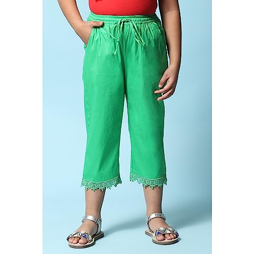 Image of BIBA Girls Regular Mid Rise Cotton Blend Capris