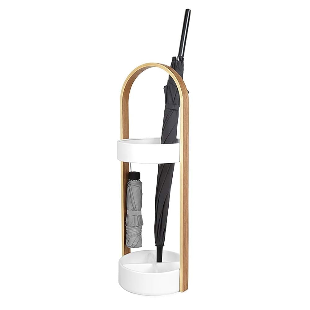Gonmdopy White Umbrella Stand, Household Umbrella Stand, Floor-Standing Umbrella Stand With Removable Drip Tray, Holds 4 Long Umbrellas