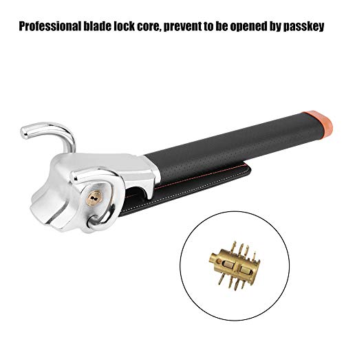 Bloqueio de volante Qiilu, trava dobrável para carro antifurto de segurança em 3 direções com chave